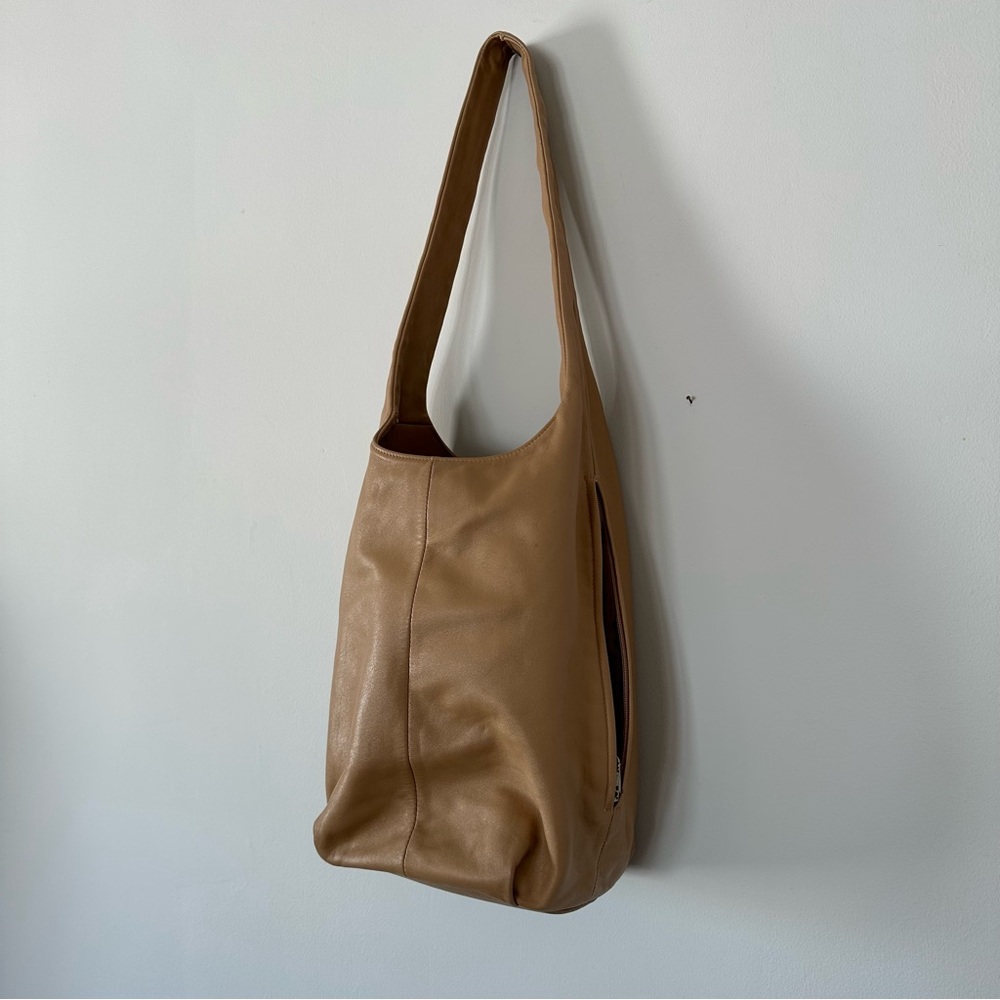 Sharif Classic Tan Hobo Bag Y2K Sling Genuine Leather Luxury